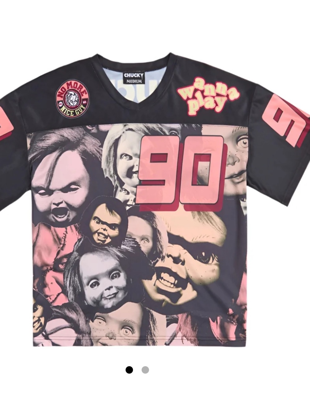 Reason Chucky Graphic Jersey in Black and Pink